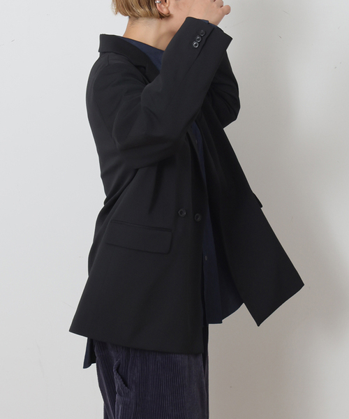 JOURNAL STANDARD LUXE(ジャーナルスタンダード ラックス)の「TWツイル ジャケット(テーラードジャケット・レディース・チャコールグレー/ブラック・FREE)」の4枚目の写真