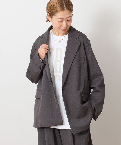 JOURNAL STANDARD LUXE(ジャーナルスタンダード ラックス)の「TWツイル ジャケット(テーラードジャケット・レディース・チャコールグレー/ブラック・FREE)」の7枚目の写真