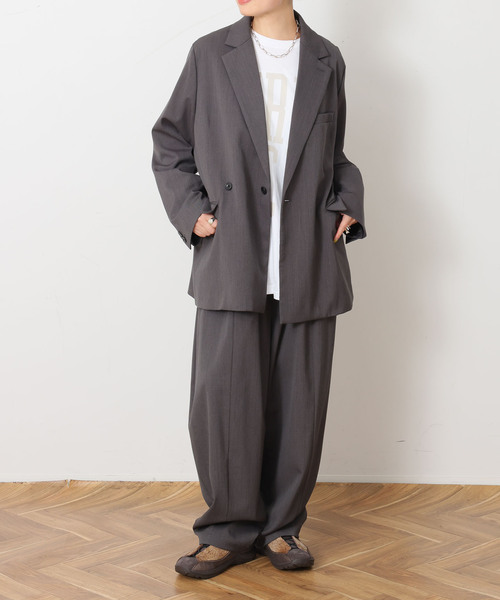 JOURNAL STANDARD LUXE(ジャーナルスタンダード ラックス)の「TWツイル ジャケット(テーラードジャケット・レディース・チャコールグレー/ブラック・FREE)」の8枚目の写真
