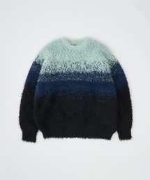 【ADAMPATECK/アダムパテック】rough gradientborder crewneck