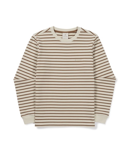 Snow Peak(スノーピーク)の「Snow Peak / WOMEN'S STRIPED L/S T-SHIRT ウィメンズ ボーダー長袖Tシャツ 海外限定(Tシャツ/カットソー・レディース・ライトブラウン/ワインレッド・L/M/S)」の7枚目の写真