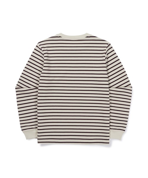 Snow Peak(スノーピーク)の「Snow Peak / WOMEN'S STRIPED L/S T-SHIRT ウィメンズ ボーダー長袖Tシャツ 海外限定(Tシャツ/カットソー・レディース・ライトブラウン/ワインレッド・L/M/S)」の9枚目の写真