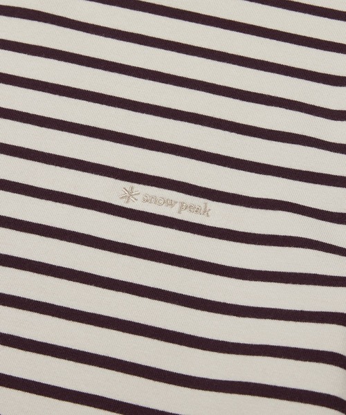 Snow Peak(スノーピーク)の「Snow Peak / WOMEN'S STRIPED L/S T-SHIRT ウィメンズ ボーダー長袖Tシャツ 海外限定(Tシャツ/カットソー・レディース・ライトブラウン/ワインレッド・L/M/S)」の11枚目の写真