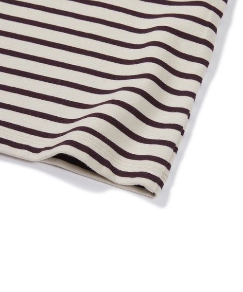 Snow Peak(スノーピーク)の「Snow Peak / WOMEN'S STRIPED L/S T-SHIRT ウィメンズ ボーダー長袖Tシャツ 海外限定(Tシャツ/カットソー・レディース・ライトブラウン/ワインレッド・L/M/S)」の13枚目の写真