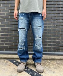 TEXX（テックス）の「TX911 ワイドダメージデニム（濃いインディゴ）（デニムパンツ）」