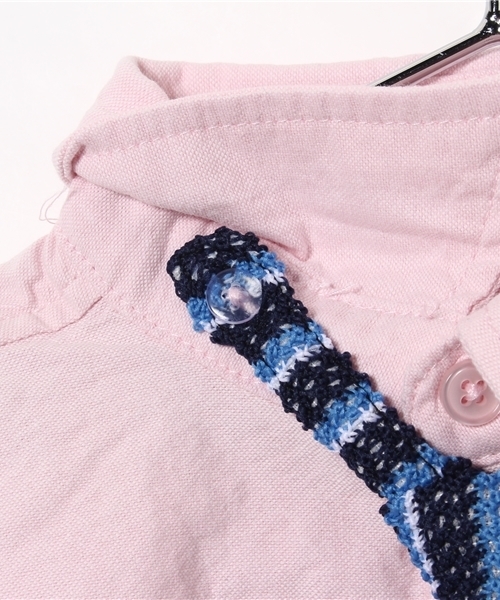 ikka（イッカ）の「ボーダータイツキシャツ（シャツ/ブラウス・キッズ・マジェンタ/オフホワイト・130cm/140cm/100cm/150cm/110cm/120cm）」の6枚目の写真