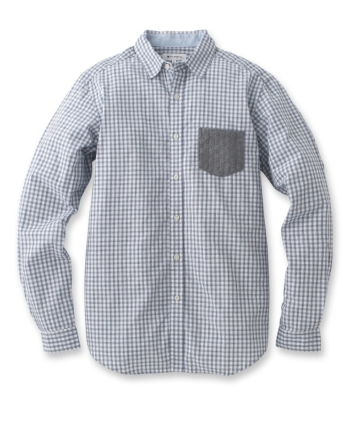 THE SHOP TK （ザ ショップ ティーケー ）の「ギンガムチェックカジュアルシャツ（シャツ/ブラウス・メンズ・ホワイト/ブルー・03/04/02）」の2枚目の写真