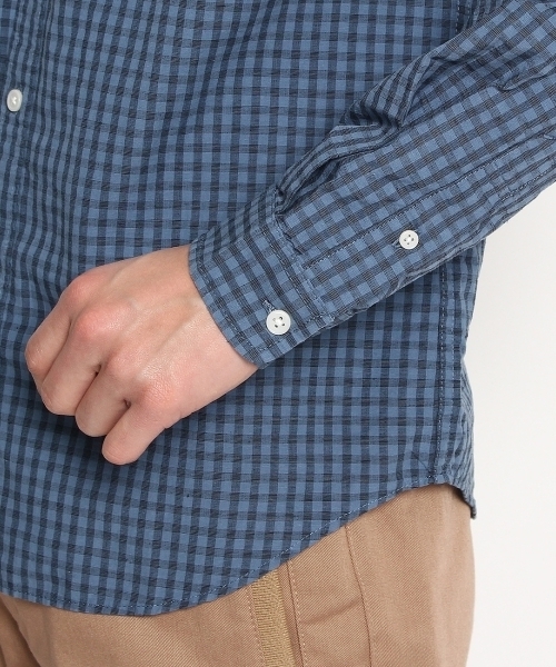 THE SHOP TK （ザ ショップ ティーケー ）の「ギンガムチェックカジュアルシャツ（シャツ/ブラウス・メンズ・ホワイト/ブルー・03/04/02）」の4枚目の写真