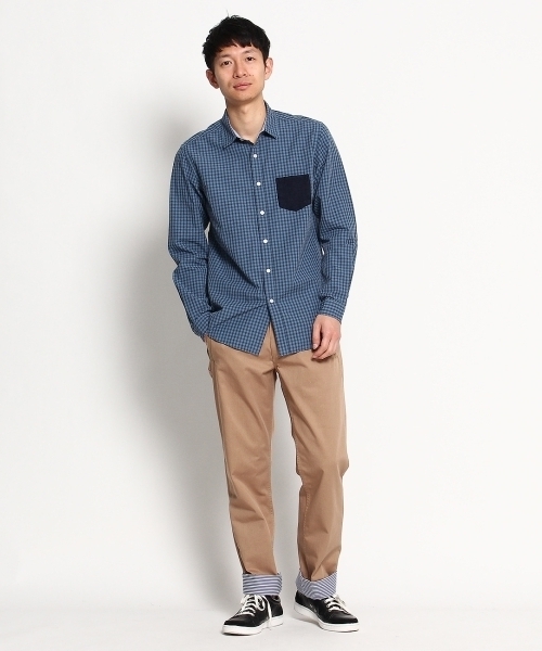 THE SHOP TK （ザ ショップ ティーケー ）の「ギンガムチェックカジュアルシャツ（シャツ/ブラウス・メンズ・ホワイト/ブルー・03/04/02）」の5枚目の写真