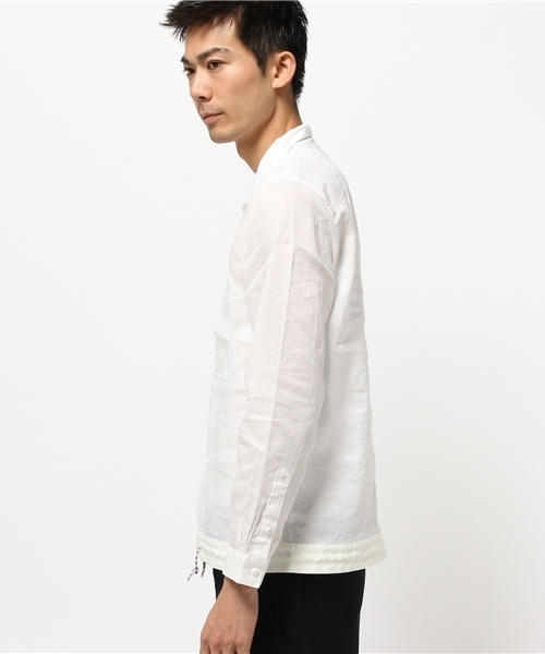 KICS DOCUMENT.（キクス ドキュメント）の「裾コード付 シャツ ブルゾン（シャツ/ブラウス・メンズ・White・5/4）」の2枚目の写真