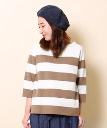 coen | ミラノリブワイドボーダープルオーバーニット(ニット/セーター)