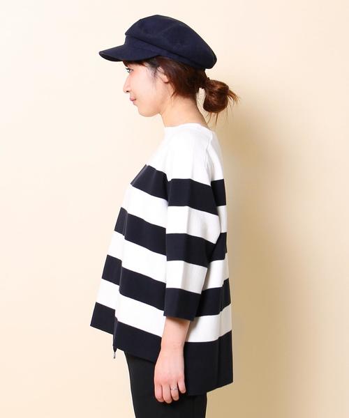 coen（コーエン）の「ミラノリブワイドボーダープルオーバーニット（ニット/セーター・レディース・ベージュ/ネイビー・FREE）」の16枚目の写真