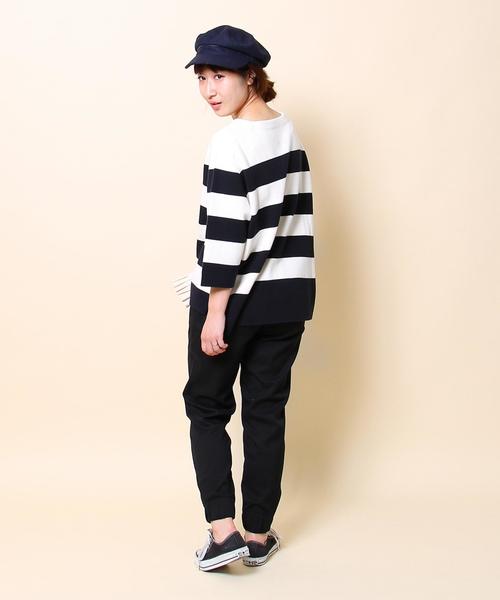 coen（コーエン）の「ミラノリブワイドボーダープルオーバーニット（ニット/セーター・レディース・ベージュ/ネイビー・FREE）」の12枚目の写真