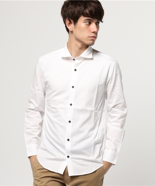 日本製ブロードちび襟ホリゾンタルカラー長袖シャツ シャツ ブラウス Arcade アーケード のファッション通販 Zozotown