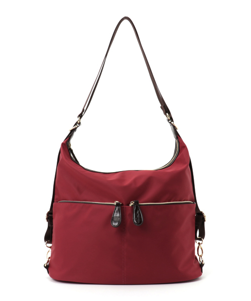 BASE(ベース)の「2WAY 超軽量 ナイロン ポケット付き トート&ショルダー リュックバッグ(バックパック/リュック・レディース・ブラック/カーキ/ベージュ/ネイビー/ピンク/ボルドー/ダークブルー/マスタード/グレー/ブラウン/ブラウン系その他/ピンク系その他/ダークブラウン/ピンク系その他2・FREE)」の18枚目の写真