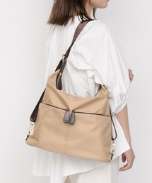 2WAY 超軽量 ナイロン ポケット付き トート&ショルダー リュックバッグ