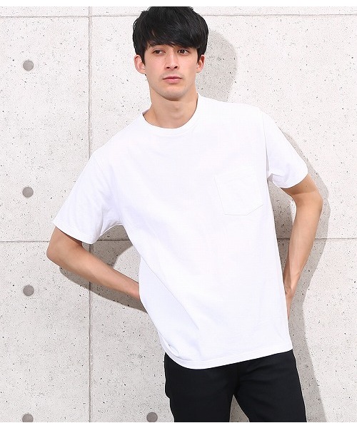 ADAM ET ROPE'（アダムエロペ）の「ヘビークルーネックTシャツ（Tシャツ/カットソー・メンズ・ネイビー/ホワイト/グレー/ダークブラウン・S/L/M）」の2枚目の写真