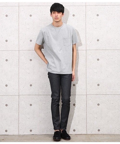 ADAM ET ROPE'（アダムエロペ）の「ヘビークルーネックTシャツ（Tシャツ/カットソー・メンズ・ネイビー/ホワイト/グレー/ダークブラウン・S/L/M）」の6枚目の写真