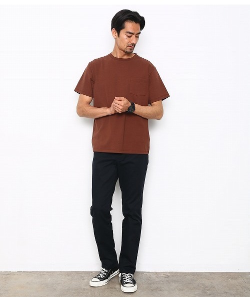 ADAM ET ROPE'（アダムエロペ）の「ヘビークルーネックTシャツ（Tシャツ/カットソー・メンズ・ネイビー/ホワイト/グレー/ダークブラウン・S/L/M）」の17枚目の写真