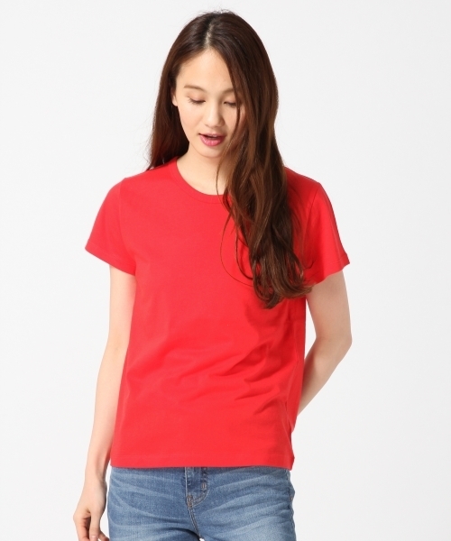 GLOBAL WORK（グローバルワーク）の「オーガニッククルーＴシャツ半袖/737220（Tシャツ/カットソー・レディース・その他2/ホワイト/ブラック/カーキ/その他/レッド/その他1/ブラック系その他・MEDIUM/LARGE/SMALL）」の5枚目の写真