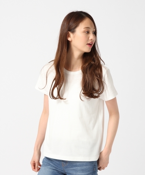 GLOBAL WORK（グローバルワーク）の「オーガニッククルーＴシャツ半袖/737220（Tシャツ/カットソー・レディース・その他2/ホワイト/ブラック/カーキ/その他/レッド/その他1/ブラック系その他・MEDIUM/LARGE/SMALL）」の2枚目の写真