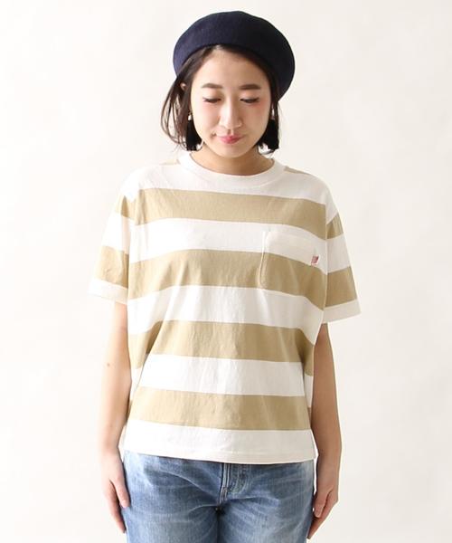 coen（コーエン）の「USAコットンワイドボーダーTシャツ（Tシャツ/カットソー・レディース・ネイビー/ベージュ・LARGE/MEDIUM）」の3枚目の写真