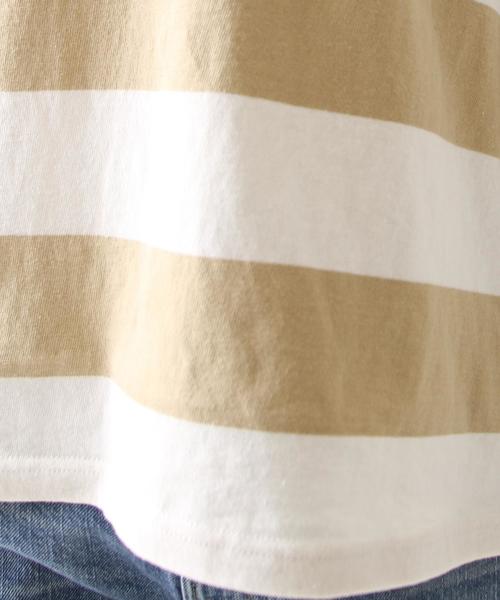 coen（コーエン）の「USAコットンワイドボーダーTシャツ（Tシャツ/カットソー・レディース・ネイビー/ベージュ・LARGE/MEDIUM）」の7枚目の写真