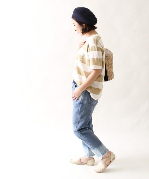 coen（コーエン）の「USAコットンワイドボーダーTシャツ（Tシャツ/カットソー・レディース・ネイビー/ベージュ・LARGE/MEDIUM）」の8枚目の写真