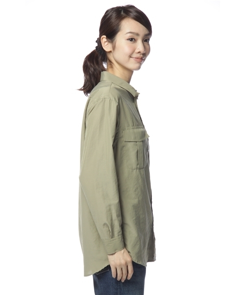 BEAUTY&YOUTH UNITED ARROWS(ビューティーアンドユースユナイテッドアローズ)の「BY コットンポリエステル ミリタリーシャツ ◆(シャツ/ブラウス・レディース・ホワイト/オリーブ・フリー)」の3枚目の写真