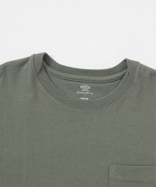 WORK NOT WORK URBAN RESEARCH（ワークノットワークアーバンリサーチ）の「WORK NOT WORK　ヘビーコットン刺繍ポケットTシャツ（Tシャツ/カットソー・メンズ・オフホワイト/カーキ/ネイビー・MEDIUM/SMALL/LARGE）」の9枚目の写真