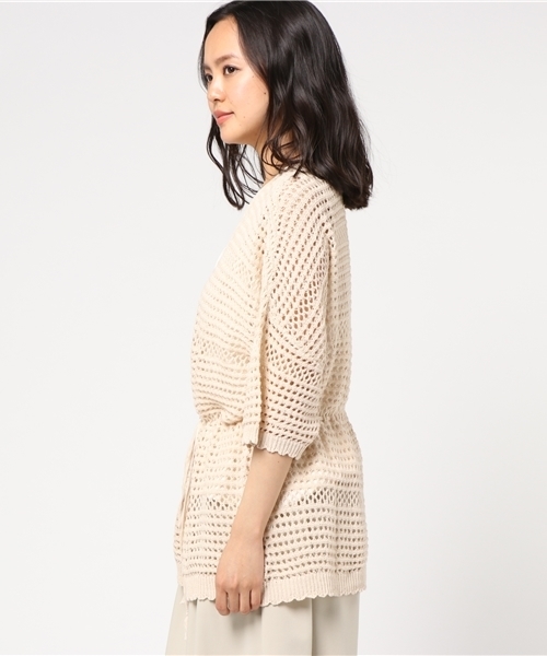 LBC（エルビーシー）の「透かし編みカーディガン           （カーディガン/ボレロ・レディース・ネイビー/ベージュ・MEDIUM/LARGE）」の4枚目の写真