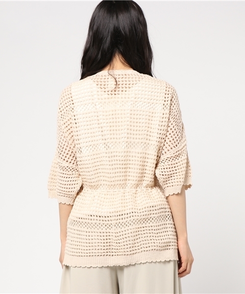 LBC（エルビーシー）の「透かし編みカーディガン           （カーディガン/ボレロ・レディース・ネイビー/ベージュ・MEDIUM/LARGE）」の5枚目の写真