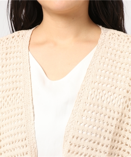 LBC（エルビーシー）の「透かし編みカーディガン           （カーディガン/ボレロ・レディース・ネイビー/ベージュ・MEDIUM/LARGE）」の7枚目の写真