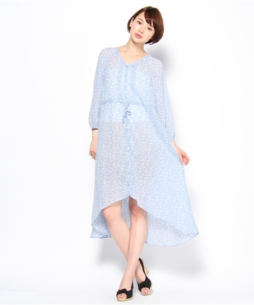 mystic（ミスティック）の「CDフラワー前空きOP（ワンピース・レディース・オフホワイト/オレンジ/ブルー・ﾌﾘ-）」の2枚目の写真