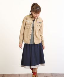 CUBE SUGAR | 5.5オンスデニム ワッペン付ミリタリーシャツ(シャツ/ブラウス)