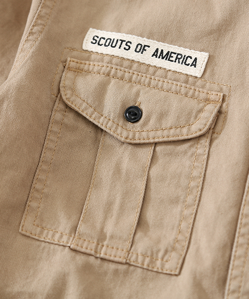 CUBE SUGAR（キューブシュガー）の「5.5オンスデニム ワッペン付ミリタリーシャツ（シャツ/ブラウス・レディース・ベージュ/ネイビー/ブルー・M）」の18枚目の写真