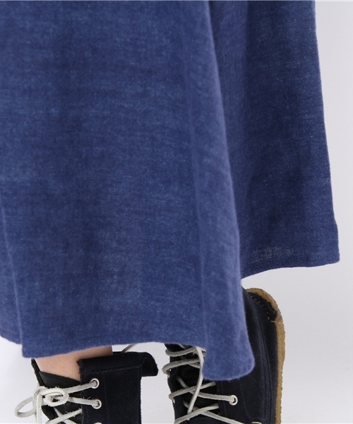 BEAMS BOY（ビームスボーイ）の「BEAMS BOY / リネン起毛サーキュラー（スカート・レディース・ベージュ/ブルー・ONE SIZE）」の9枚目の写真