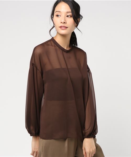 plage（プラージュ）の「ライトジョーゼットブラウス◆（シャツ/ブラウス・レディース・ブラック/ブラウン・FREE）」の8枚目の写真