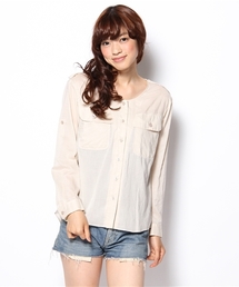 KariAng | フラップＰＫノーカラーシャツ(シャツ/ブラウス)