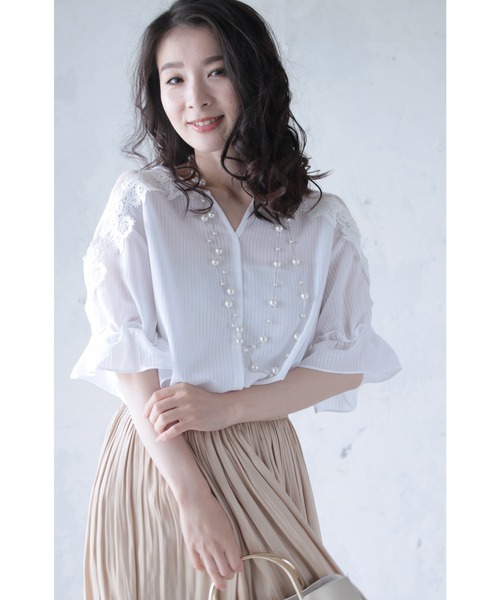 肩レースの清楚なトップスブラウス シャツ ブラウス Cawaii カワイイ のファッション通販 Zozotown