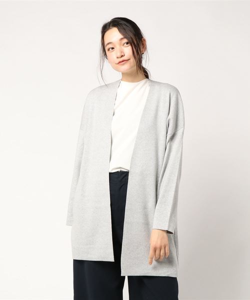 LOWRYS FARM（ローリーズファーム）の「１２Ｇスーピマロングカーディガン　777993 （カーディガン/ボレロ・レディース・ライラック/グレー/ブラック/ホワイト・LARGE/MEDIUM）」の8枚目の写真