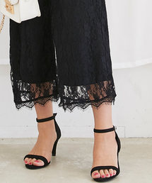 KOBE LETTUCE | 細ストラップで足元を華奢で美しく見せてくれる！[スエード/スムース]アンクルストラップ付7cmヒールカラーサンダル/靴/レディースシューズ[I1529](サンダル)