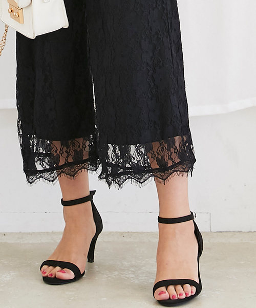 KOBE LETTUCE（コウベレタス）の「アンクルストラップ付7cmローヒールカラーサンダル（サンダル・レディース・サックスブルー/パープル系その他/レッド/ベージュ/ホワイト系その他/ブラック/シルバー系その他/ネイビー/イエロー/チェック・LL/M/S/L）」の3枚目の写真