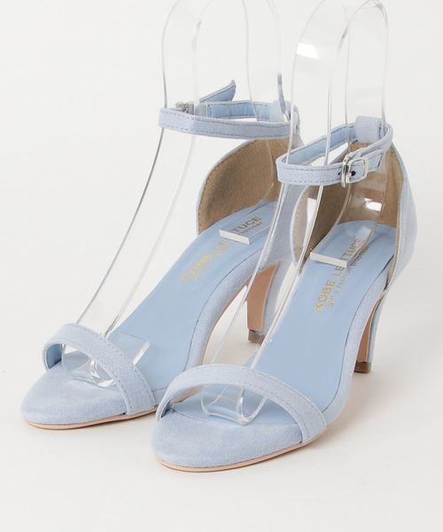 KOBE LETTUCE（コウベレタス）の「アンクルストラップ付7cmローヒールカラーサンダル（サンダル・レディース・サックスブルー/パープル系その他/レッド/ベージュ/ホワイト系その他/ブラック/シルバー系その他/ネイビー/イエロー/チェック・LL/M/S/L）」の14枚目の写真