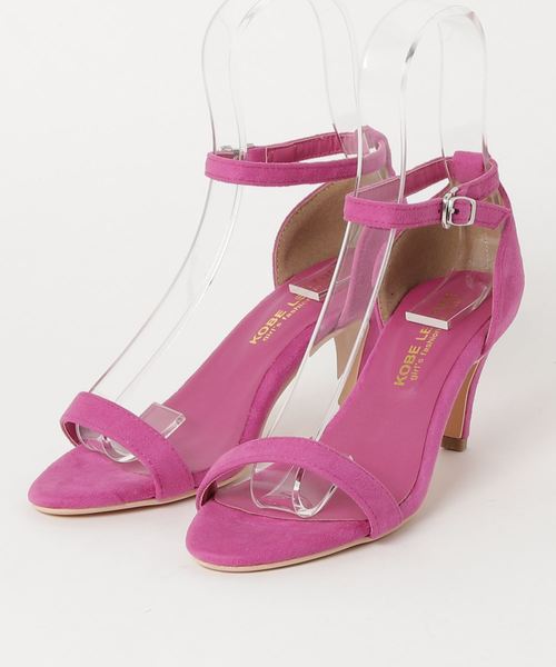 KOBE LETTUCE（コウベレタス）の「アンクルストラップ付7cmローヒールカラーサンダル（サンダル・レディース・サックスブルー/パープル系その他/レッド/ベージュ/ホワイト系その他/ブラック/シルバー系その他/ネイビー/イエロー/チェック・LL/M/S/L）」の15枚目の写真