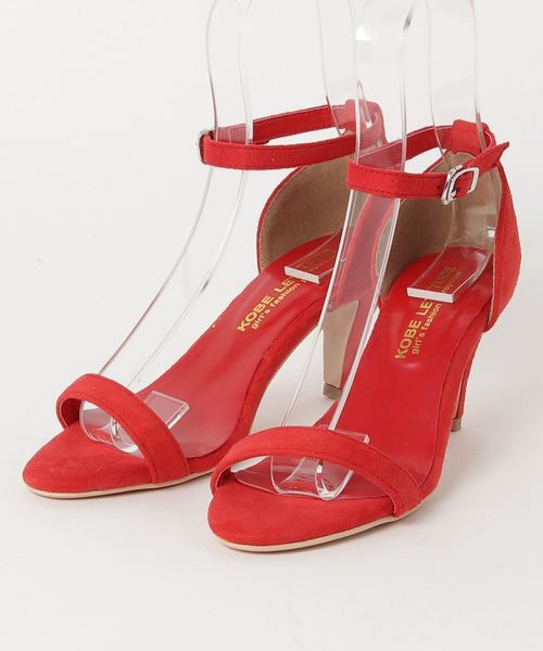 KOBE LETTUCE（コウベレタス）の「アンクルストラップ付7cmローヒールカラーサンダル（サンダル・レディース・サックスブルー/パープル系その他/レッド/ベージュ/ホワイト系その他/ブラック/シルバー系その他/ネイビー/イエロー/チェック・LL/M/S/L）」の18枚目の写真