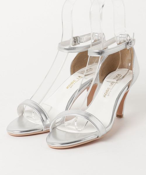 KOBE LETTUCE（コウベレタス）の「アンクルストラップ付7cmローヒールカラーサンダル（サンダル・レディース・サックスブルー/パープル系その他/レッド/ベージュ/ホワイト系その他/ブラック/シルバー系その他/ネイビー/イエロー/チェック・LL/M/S/L）」の19枚目の写真