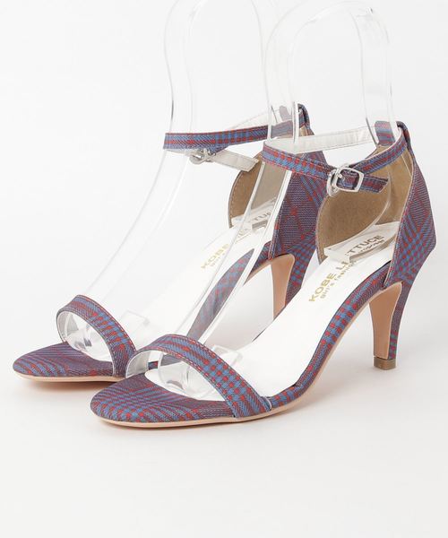 KOBE LETTUCE（コウベレタス）の「アンクルストラップ付7cmローヒールカラーサンダル（サンダル・レディース・サックスブルー/パープル系その他/レッド/ベージュ/ホワイト系その他/ブラック/シルバー系その他/ネイビー/イエロー/チェック・LL/M/S/L）」の20枚目の写真