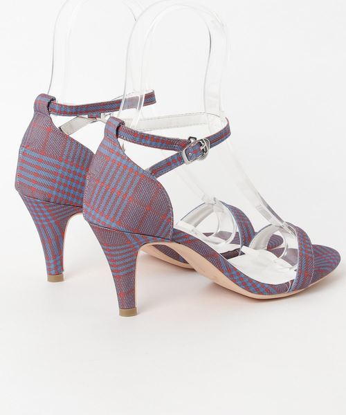 KOBE LETTUCE（コウベレタス）の「アンクルストラップ付7cmローヒールカラーサンダル（サンダル・レディース・サックスブルー/パープル系その他/レッド/ベージュ/ホワイト系その他/ブラック/シルバー系その他/ネイビー/イエロー/チェック・LL/M/S/L）」の12枚目の写真