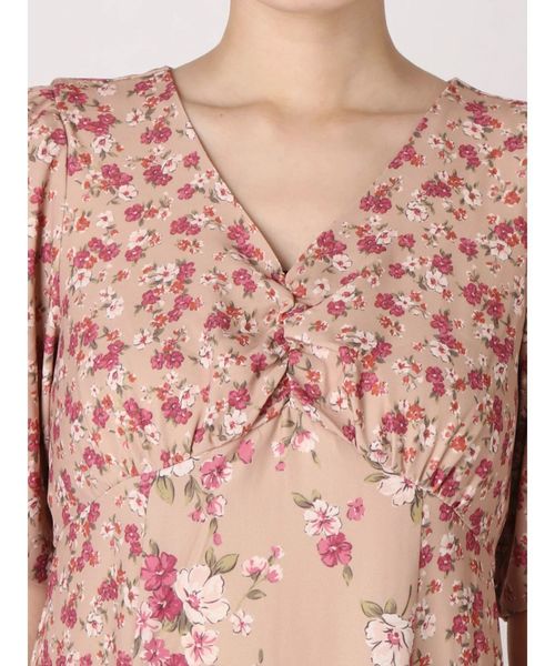 dazzlin（ダズリン）の「フラワーパターン切替マキシワンピース（ワンピース・レディース・ベージュ/オレンジ/ネイビー・MEDIUM/SMALL）」の20枚目の写真